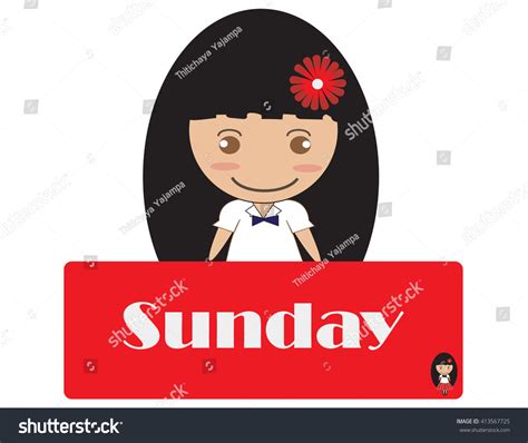 Day Week Sundaycute Cartoon Stock Vector (Royalty Free) 413567725 ...