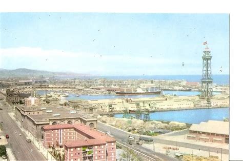 Postal 038943 : Barcelona. Las Torres del Telesferico sobre el puerto by Varios: (1960 ...