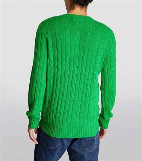 Mens Polo Ralph Lauren green Cashmere Cable-Knit Sweater | Harrods # {CountryCode}
