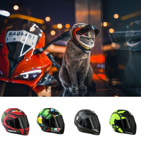 ATUBAN Small Motorcycle Helmet Cat Dog Puppy Mini Helmets,Full Face Motorcycle Helmet Outdoor ...