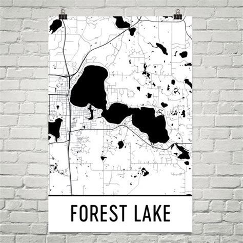 Forest Lake MN Art and Maps – Modern Map Art