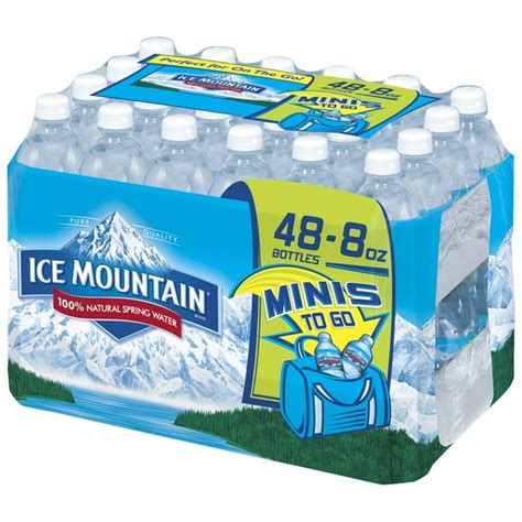 ICE MOUNTAIN Brand 100% Natural Spring Water, 8-ounce mini plastic bottles (Pack of 48 ...