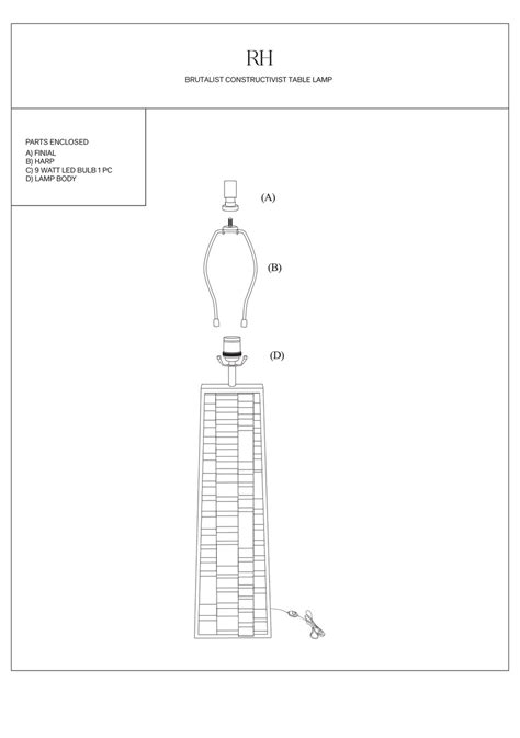 RH BRUTALIST CONSTRUCTIVIST TABLE LAMP MANUAL Pdf Download | ManualsLib