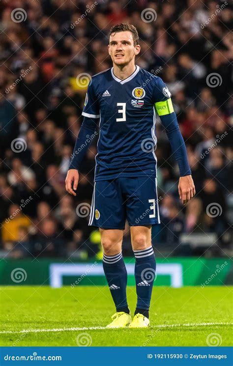 Scotland National Football Team Captain Andrew Robertson during UEFA Euro 2020 Qualification ...