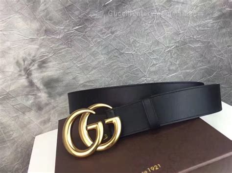 Gucci Leather Belt Replica with Double G Buckle Black - DreamPurses