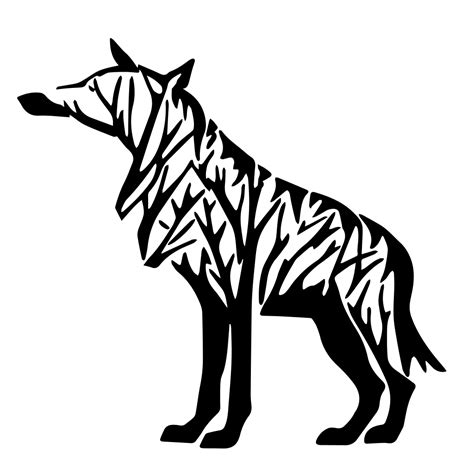 Free Wolf Tree Engraving Background Black And White SVG Vector File For Laser Cutting #2 - K40 ...