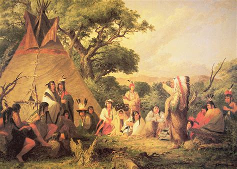 Sioux Indian Council Painting by Captain Seth Eastman