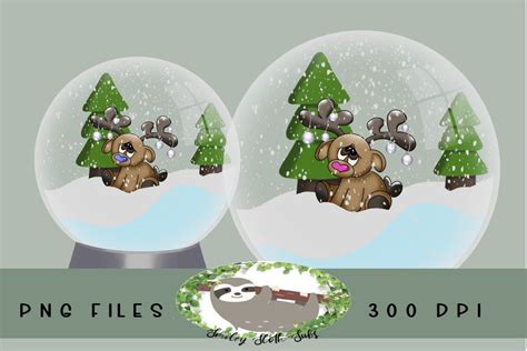 Reindeer Snow Globe Graphic by SmileySlothSubs · Creative Fabrica