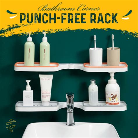 Bathroom Corner Punch-Free Rack