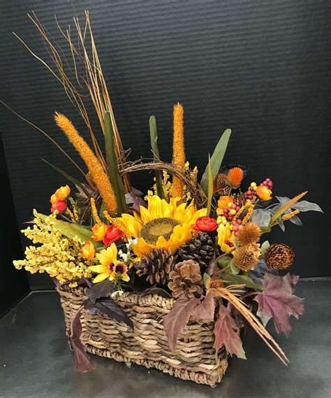 Fall Basket by Andrea | Fall floral arrangements, Fall design, Fall decor