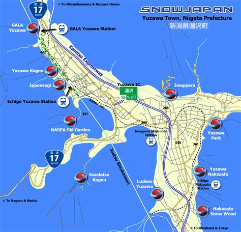 Central Yuzawa Map | Yuzawa Town | Niigata Prefecture | Town Maps ...