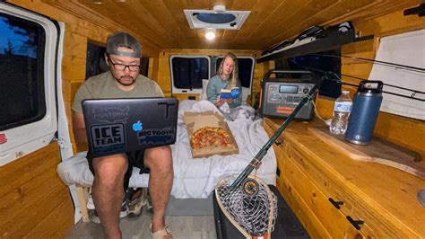 OFF-GRID Overnight Van Camping & Fly Fishing! (VAN LIFE) - YouTube