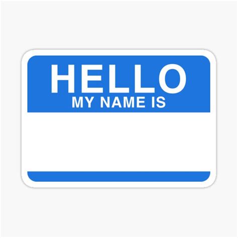 "HELLO MY NAME IS CARD BLUE" Sticker for Sale by CharlieCreator | Redbubble