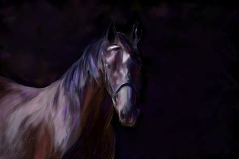 Dark Horse Painting by Michelle Wrighton
