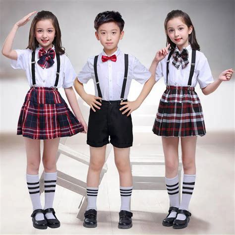 100 170cm Church Choir Children School Uniform Skirt for Girls Plaid Clothing Set Stage Dance ...