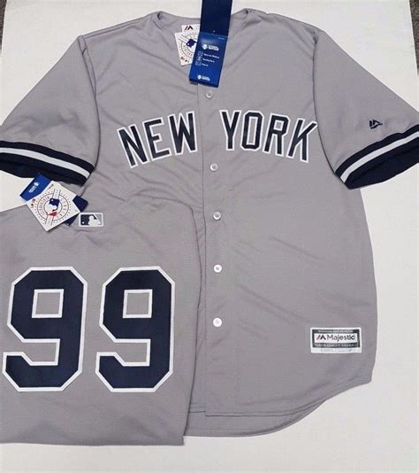 AARON JUDGE YANKEES MENS GREY COOL BASE JERSEY PICK SIZE MAJESTIC ...