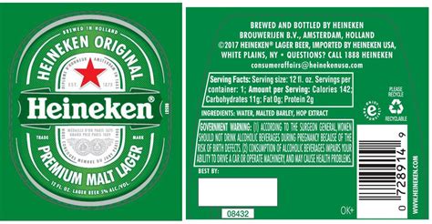 Heineken Bottle Label