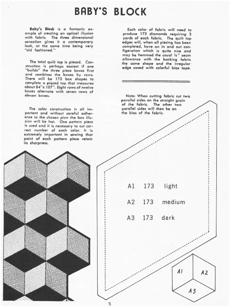 Tumbling Blocks Quilt Pattern Template