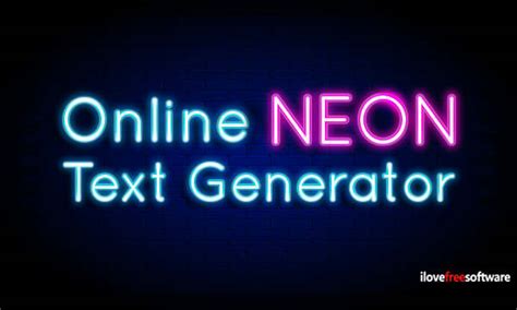 Create Neon Text Online with Free Neon Text Generator Websites