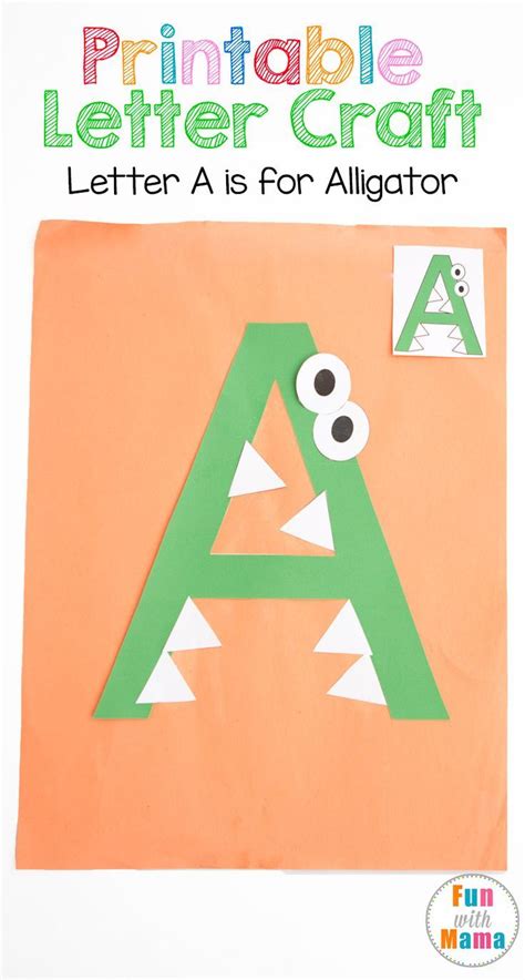 Printable Letter A Crafts A is for Alligator | Letter a crafts, Alphabet letter crafts ...