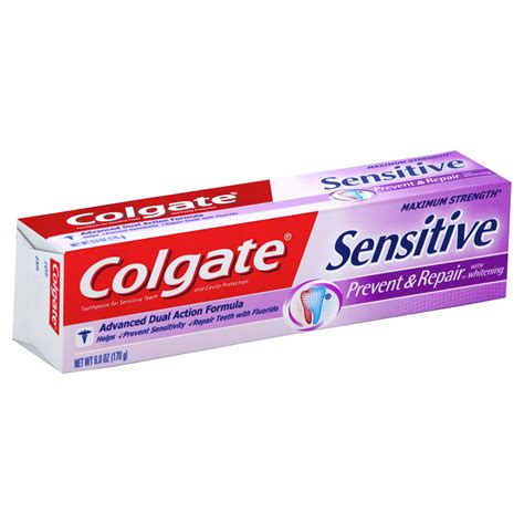 Colgate Sensitive Teeth and Cavity Protection Maximum Strength Toothpaste, Prevent & Repair 6 oz ...