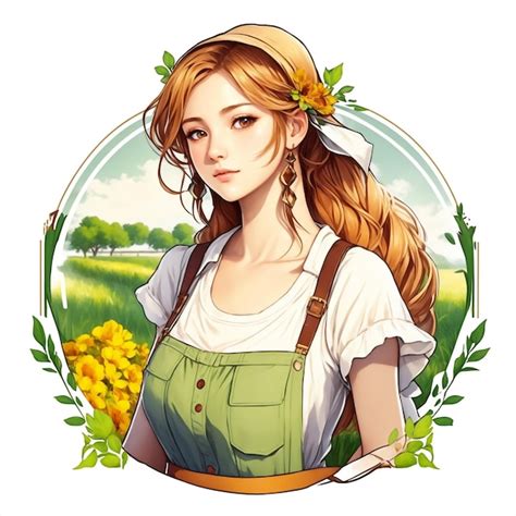Premium AI Image | Anime farmer girl and organic farm images with ai generated