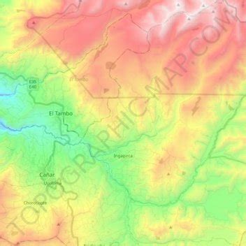 Ingapirca topographic map, elevation, terrain