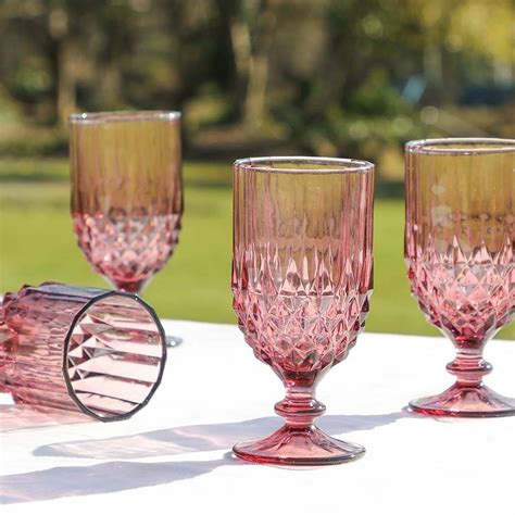 Set Of Four Coloured Glass Wine Goblets By Dibor | notonthehighstreet.com