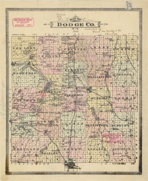 Map of Dodge County, Wisconsin | Map or Atlas | Wisconsin Historical Society