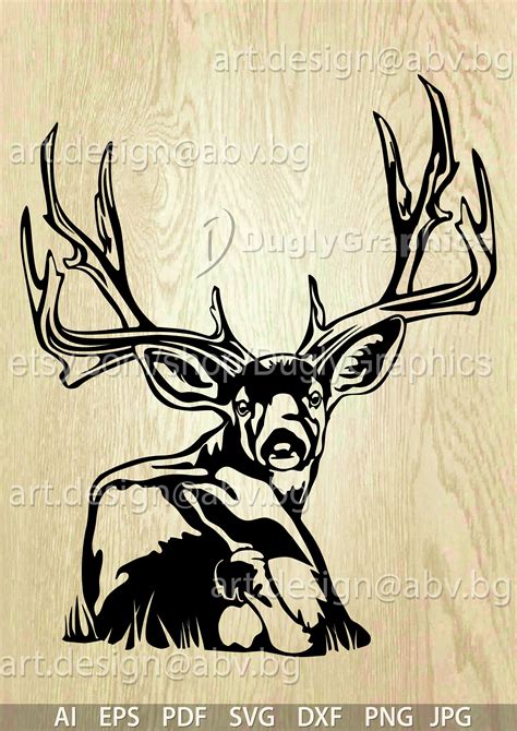 Mule Deer Head Silhouette