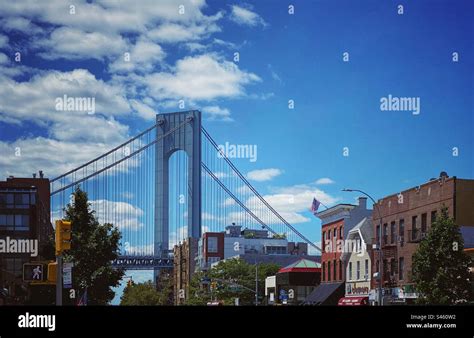 Verrazzano-Narrows Bridge looming over the Bay Ridge, Brooklyn ...