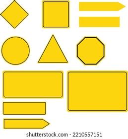 Collection Yellow Road Signs On White Stock Vector (Royalty Free) 2210557151 | Shutterstock