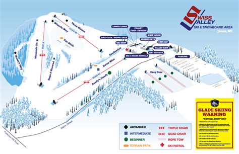 Trail Map & Terrain Parks – Swiss Valley Ski & Snowboard Area