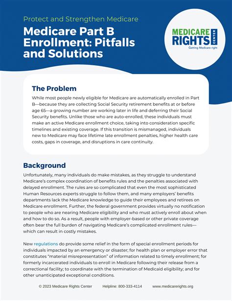 Medicare Part B Enrollment: Pitfalls and Solutions - Medicare Rights Center