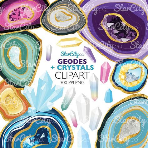 Geode Clipart Geodes Art Geode Graphics Instant Download - Etsy