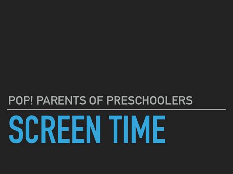 The Show Me Librarian: POP! Parents of Preschoolers: Screen Time