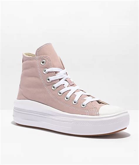 Converse Chuck Taylor All Star Move Stone Mauve & White High Top ...