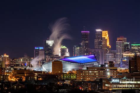 US Bank Stadium on Super Bowl Night Photograph by David Parker