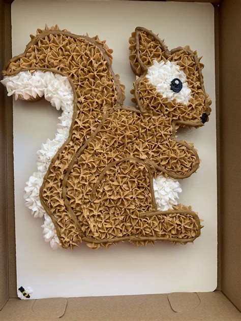 Squirrel cupcake cake | Squirrel cake, Pull apart cupcake cake, Animal cakes