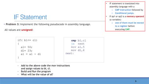 Solved IF statement is translated into assembly language | Chegg.com