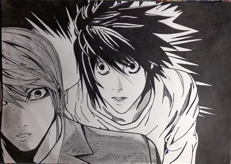 L and Light: key scene. [Fanart] : r/deathnote