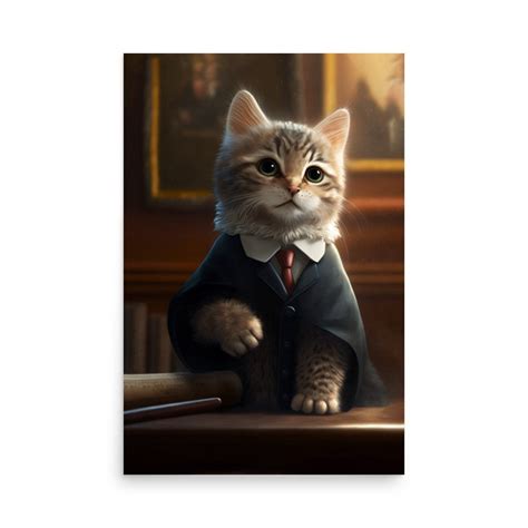 Kitten Lawyer Poster Art Wall Decor Home Decor Cute Cat - Etsy