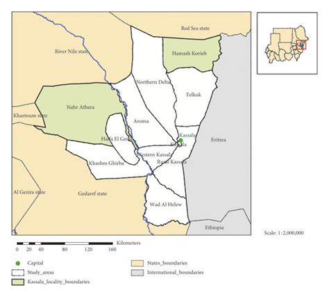 Map of Kassala state showing the locations where tissue specimens and ...