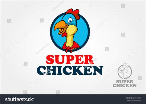 Super Chicken Logo Cartoon Character This Stock Vector (Royalty Free) 267242591 | Shutterstock