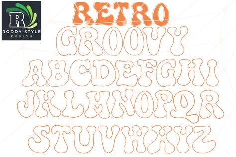 Retro Groovy Font Brush Stamp Procreate Graphic by roddy style ...