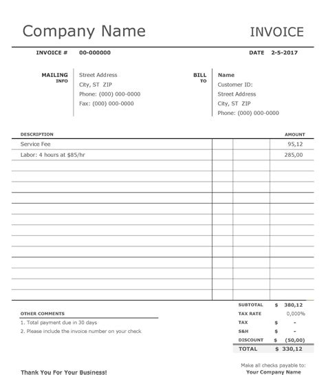 Basic invoice template - Download this sample of a basic invoice if you ...