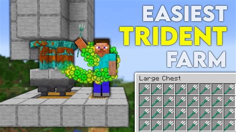 Minecraft EASIEST Trident Farm / Drowned Farm 1.19 - YouTube