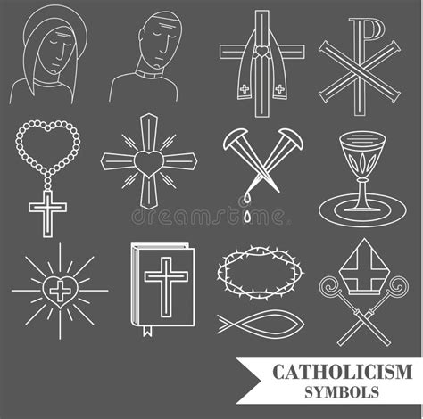 Christianity Religion Orthodox, Catholic Symbols Stock Vector - Illustration of fish, baptist ...