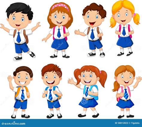 Illustration of School Children Cartoon Stock Vector - Illustration of ...