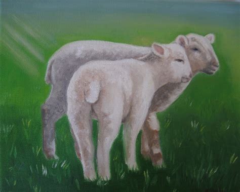 Lamb Oil Painting Sheep Art Spring Time Art Barnyard Animals | Etsy